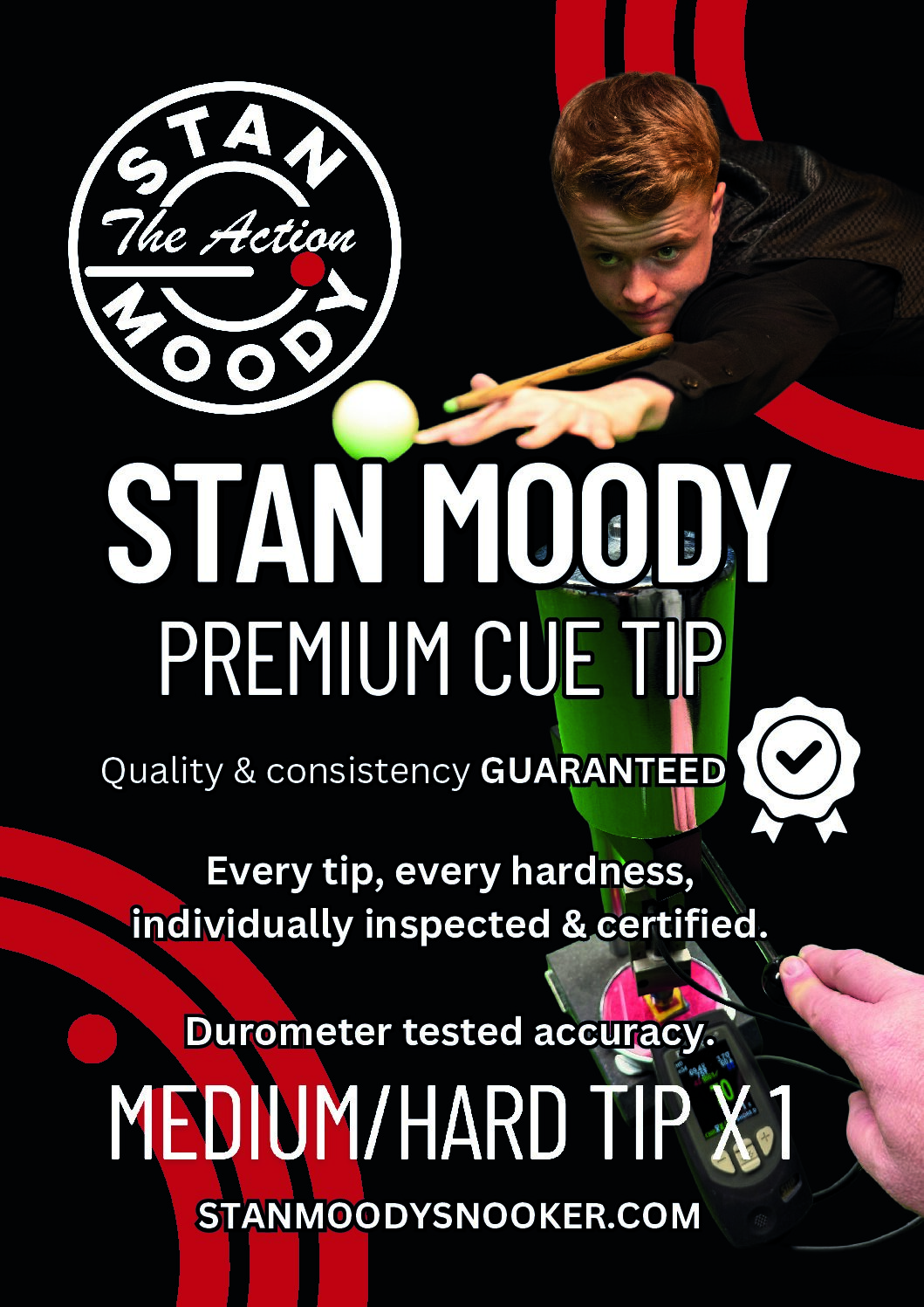 Stan Moody Elite MEDIUM/HARD Cue Tips – Individually Tested Precision Leather